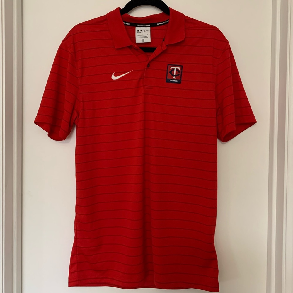 Nike Minnesota Twins Red Striped Polo